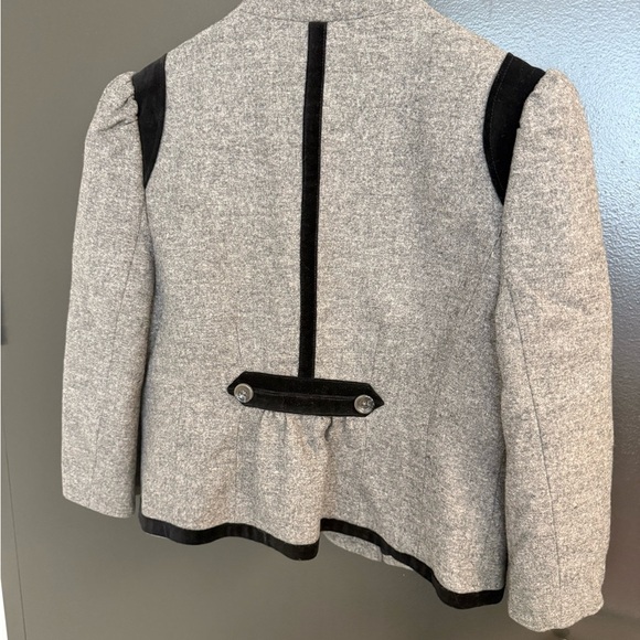 Juicy Couture L vintage military vibes Heather Gray Blazer with Black Trim EVC - Picture 7 of 13